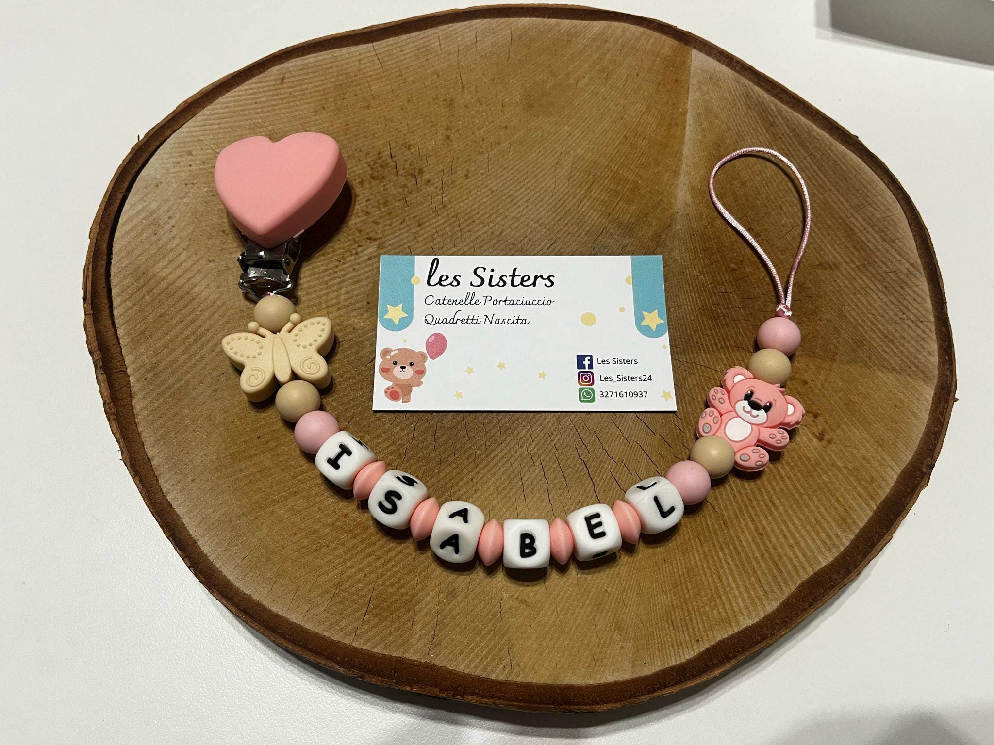 Catenelle portaciuccio personalizzate a cuore