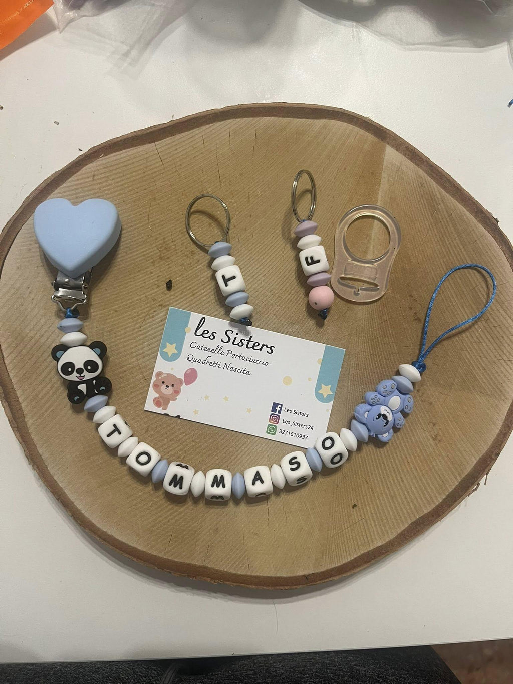 Catenelle portaciuccio personalizzate a cuore