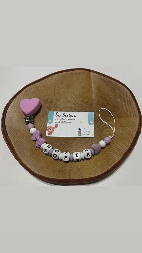 Catenelle portaciuccio personalizzate a cuore