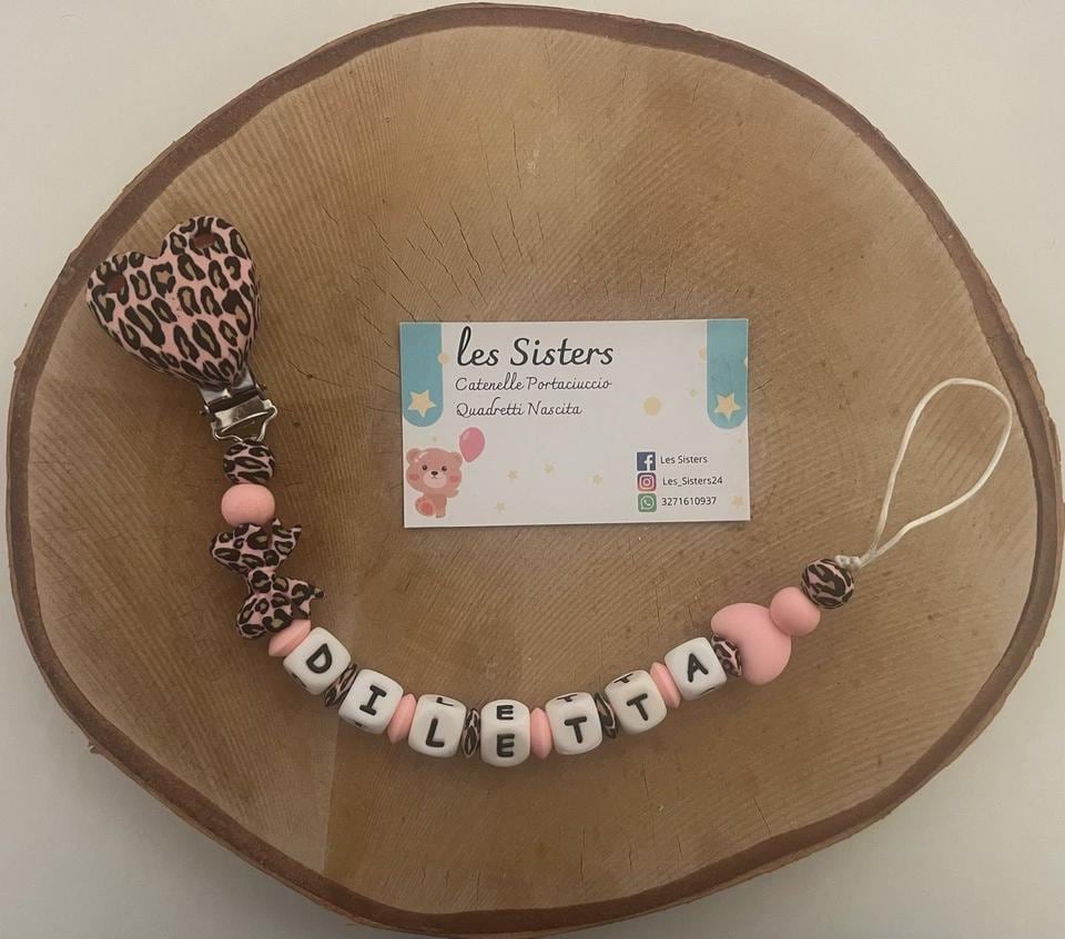 Catenelle portaciuccio personalizzate a cuore