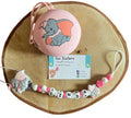 Portaciuccio Dumbo, Catenella personalizzata, Portaciuccio con nome, Portaciuccio in silicone