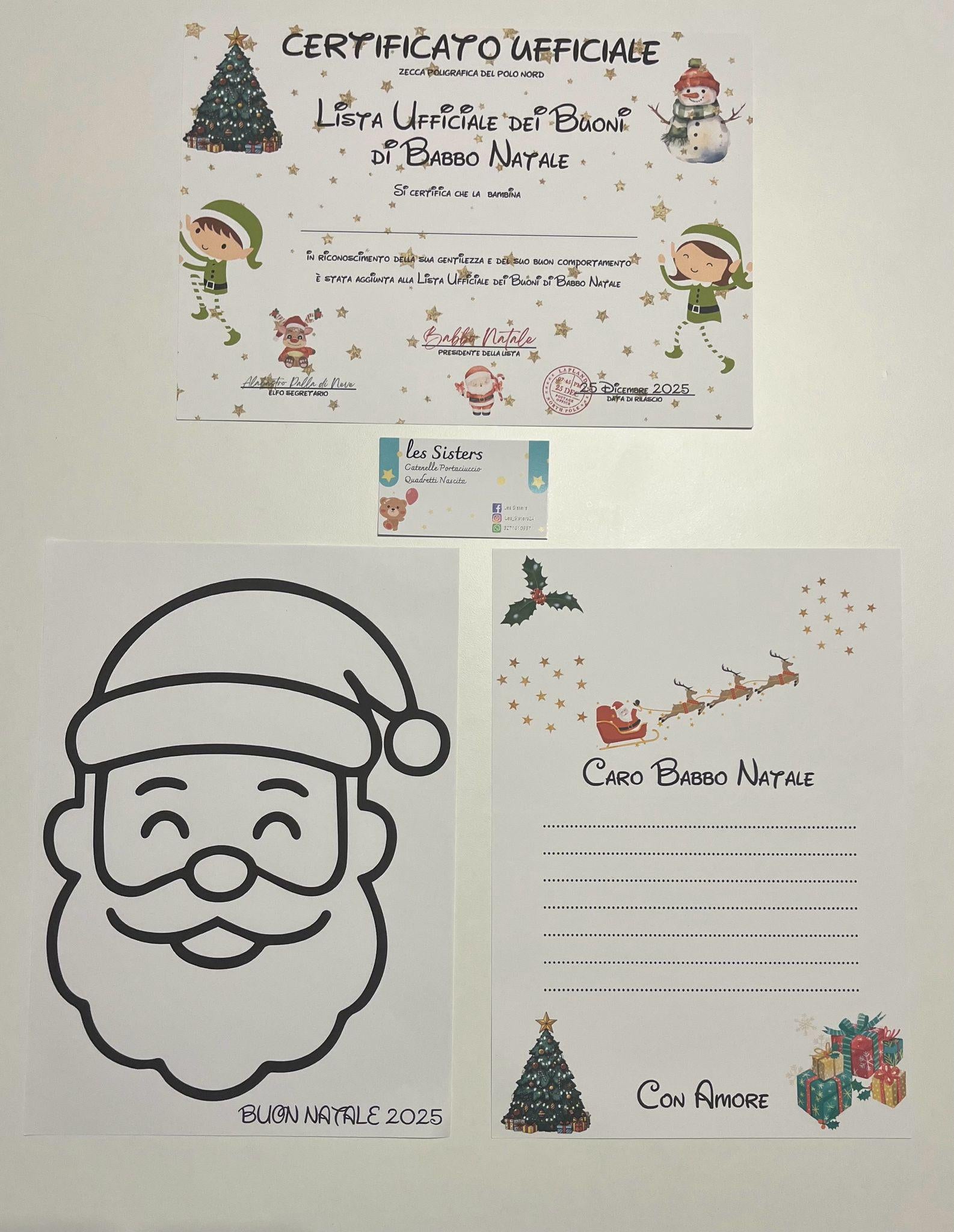 Kit natalizio per bambini – Certificato ufficiale dei buoni di Babbo Natale, Disegno e letterina – Natale 2025.