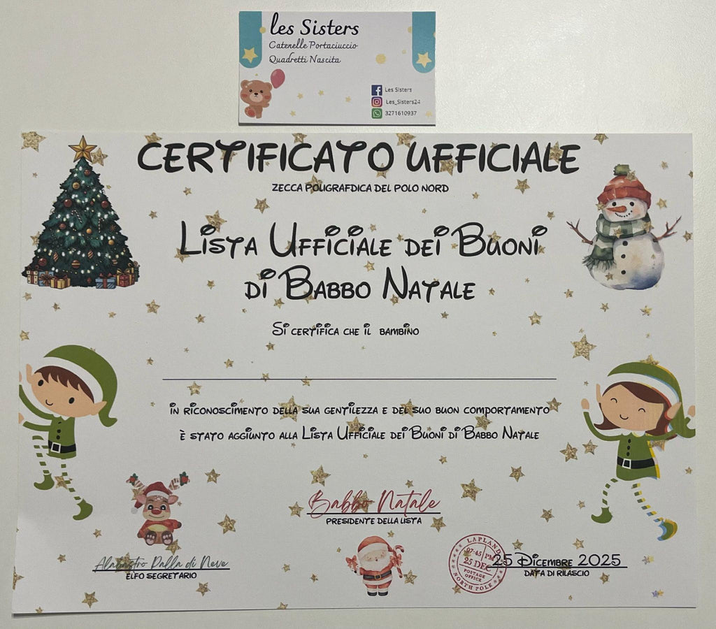 Kit natalizio per bambini – Certificato ufficiale dei buoni di Babbo Natale, Disegno e letterina – Natale 2025.