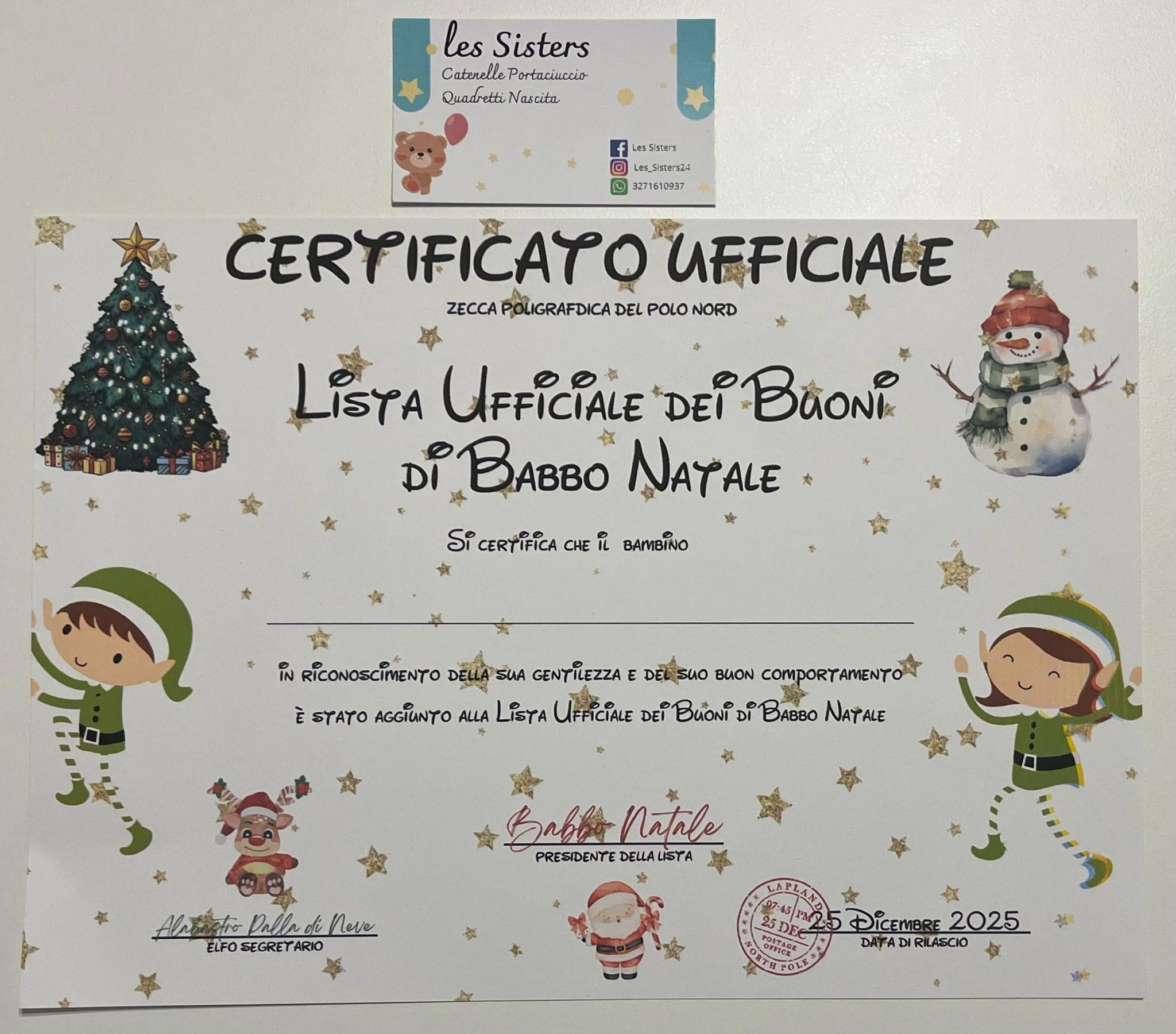 Kit natalizio per bambini – Certificato ufficiale dei buoni di Babbo Natale, Disegno e letterina – Natale 2025.