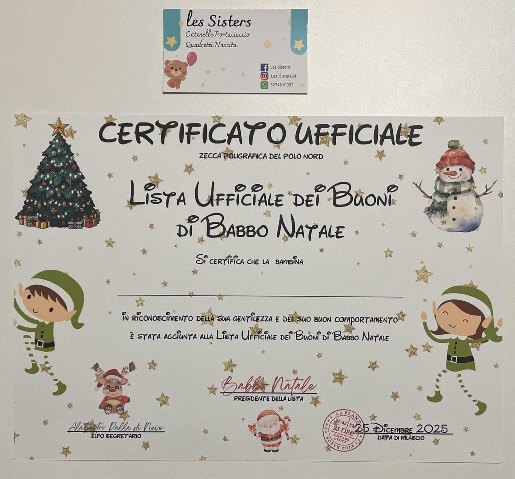 Kit natalizio per bambini – Certificato ufficiale dei buoni di Babbo Natale, Disegno e letterina – Natale 2025.