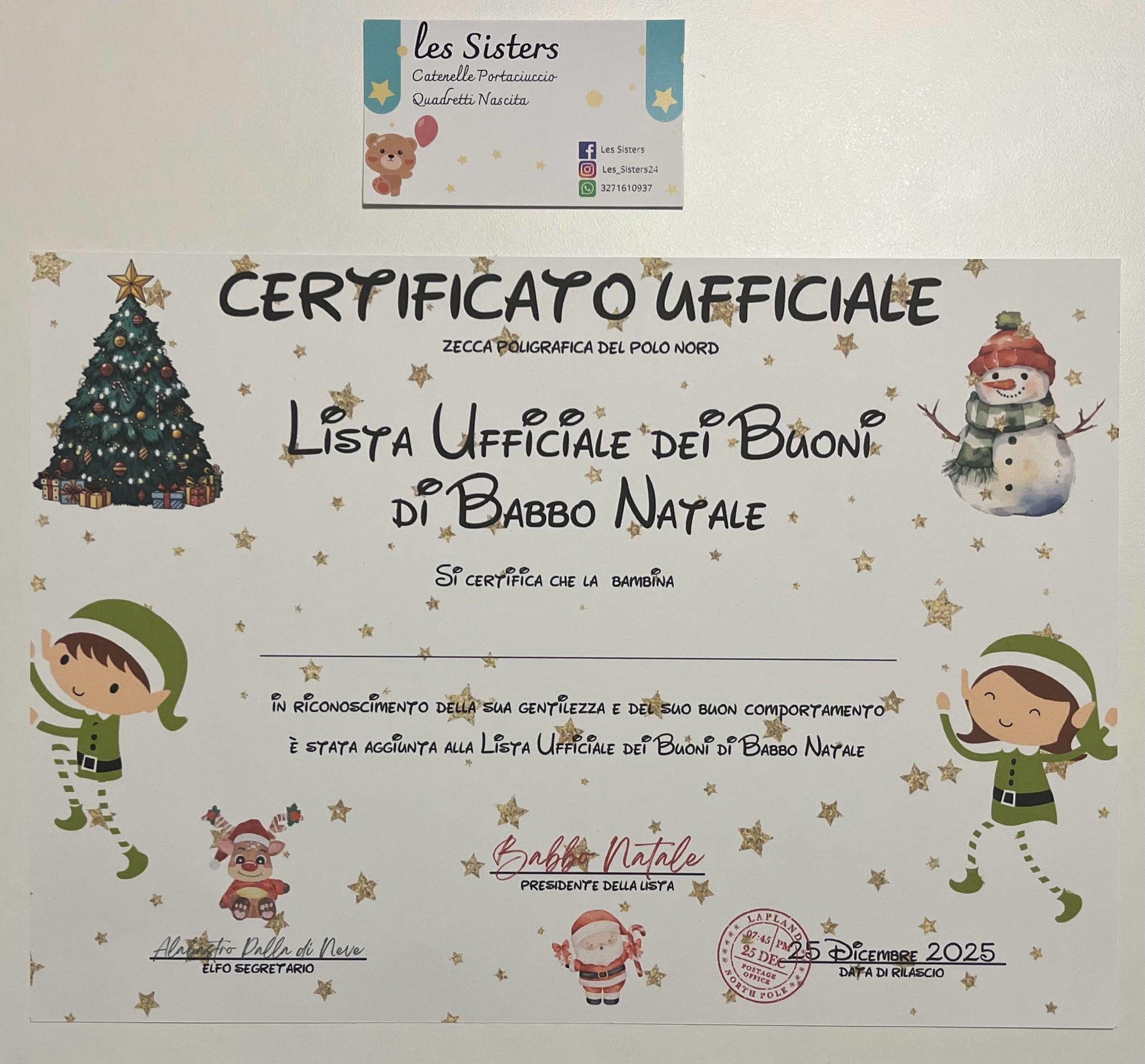 Kit natalizio per bambini – Certificato ufficiale dei buoni di Babbo Natale, Disegno e letterina – Natale 2025.