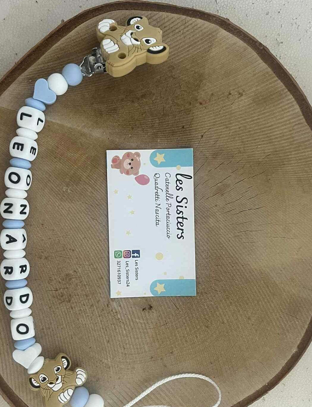 Portaciuccio Re Leone, Simba, Catenella personalizzata, Portaciuccio con nome, Portaciuccio in silicone
