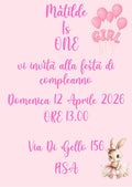 Digital Invitation Birthday Party WOODLAND animals Primo compleanno invito DIGITALE whatsapp coniglietta carini Bunny invitation Party.