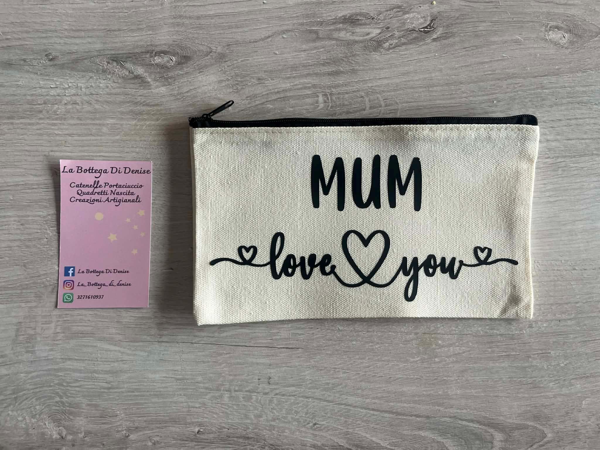 Pochette Festa della Mamma, Astuccio con Frase Minimal Chic, Idea regalo mamma, Borsetta personalizzata, Accessorio Donna.