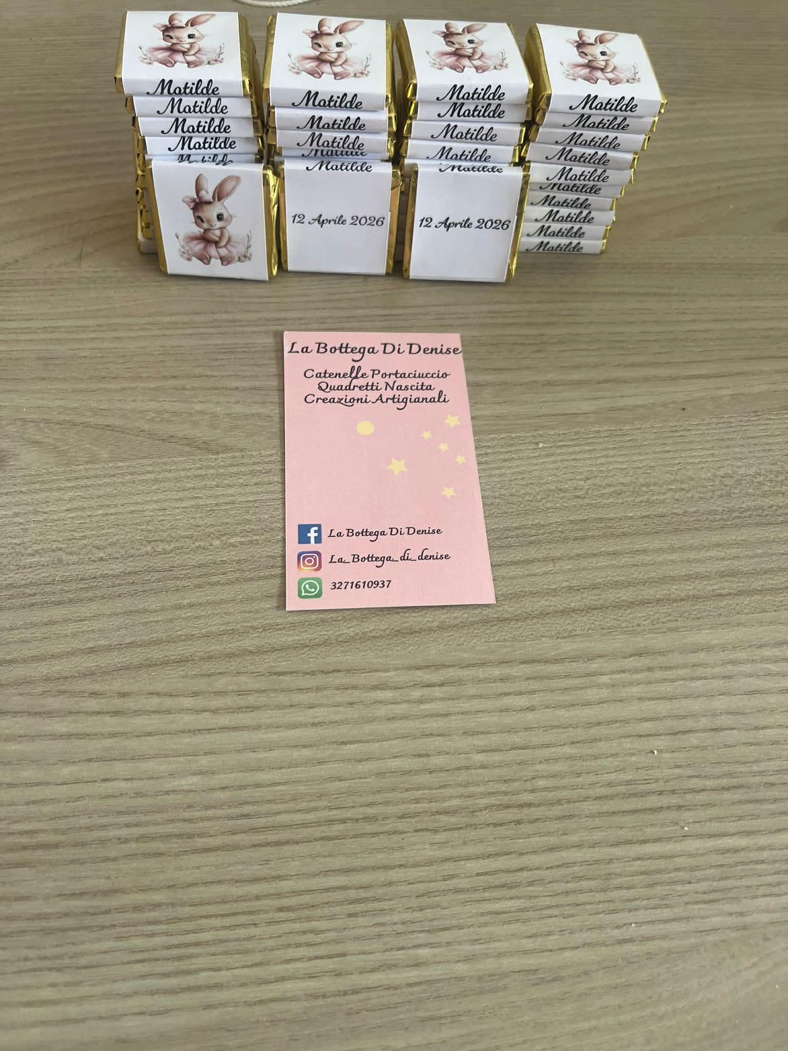 Cioccolatini personalizzati 1 compleanno, Bomboniere per ospiti, Nome e data, Festa bimbo e bimba.