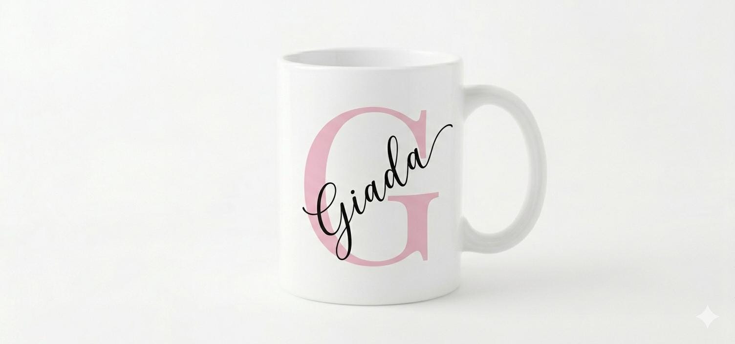 Tazza Personalizzata con Iniziale e Nome