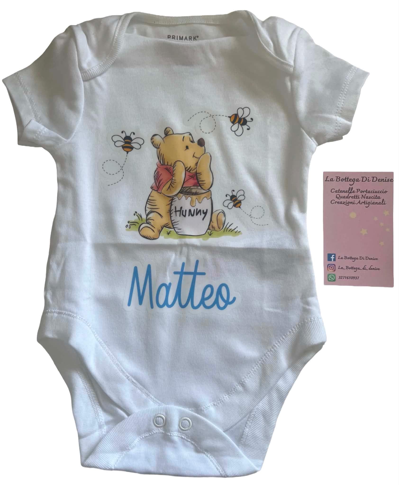 Body neonato personalizzato con grafica • Nome bambino • Regalo nascita • Body Made in Italy