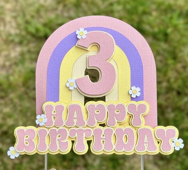 Topper Compleanno Personalizzato – Nome + Numero – Vari Modelli Bambina/Bambino – Unicorn, Dino, Supereroi, Monster Truck