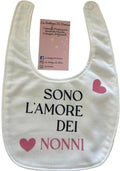 Bavaglino neonato “Sono l’amore dei nonni” – 100% cotone – Idea regalo nonni