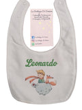 Bavaglino neonato personalizzato con nome – Illustrazione a scelta – 100% cotone – Regalo nascita