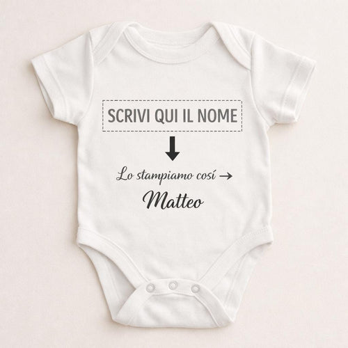 Body neonato personalizzato con grafica • Nome bambino • Regalo nascita • Body Made in Italy
